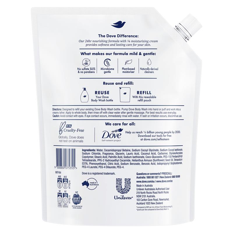 Dove Triple Moisturising Body Wash Refill 1.5L
