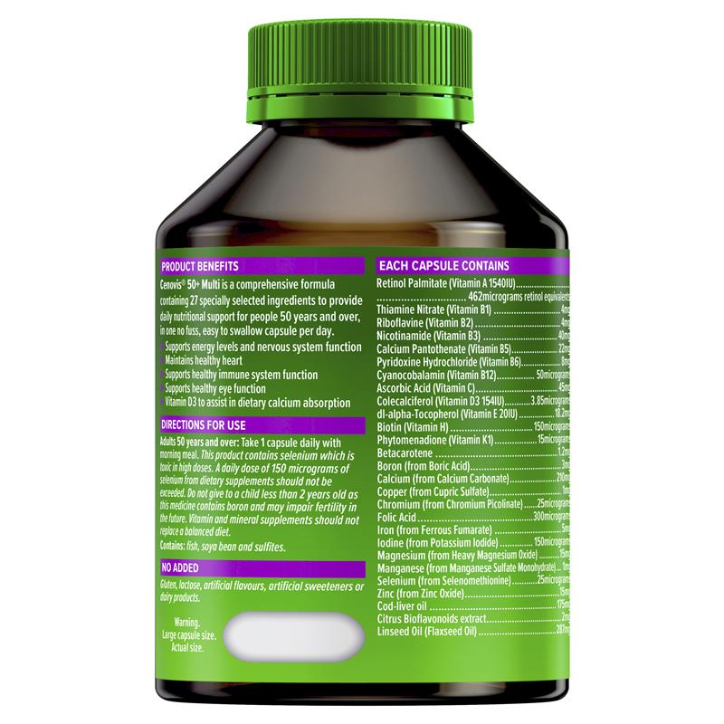 Cenovis 50+ 能量复合维生素 - 复合维生素 100 粒胶囊