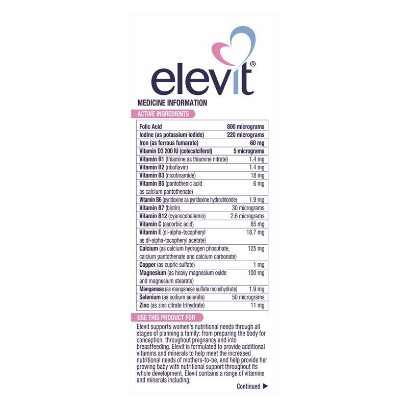 Elevit Pre-conception & Pregnancy 30 Viên