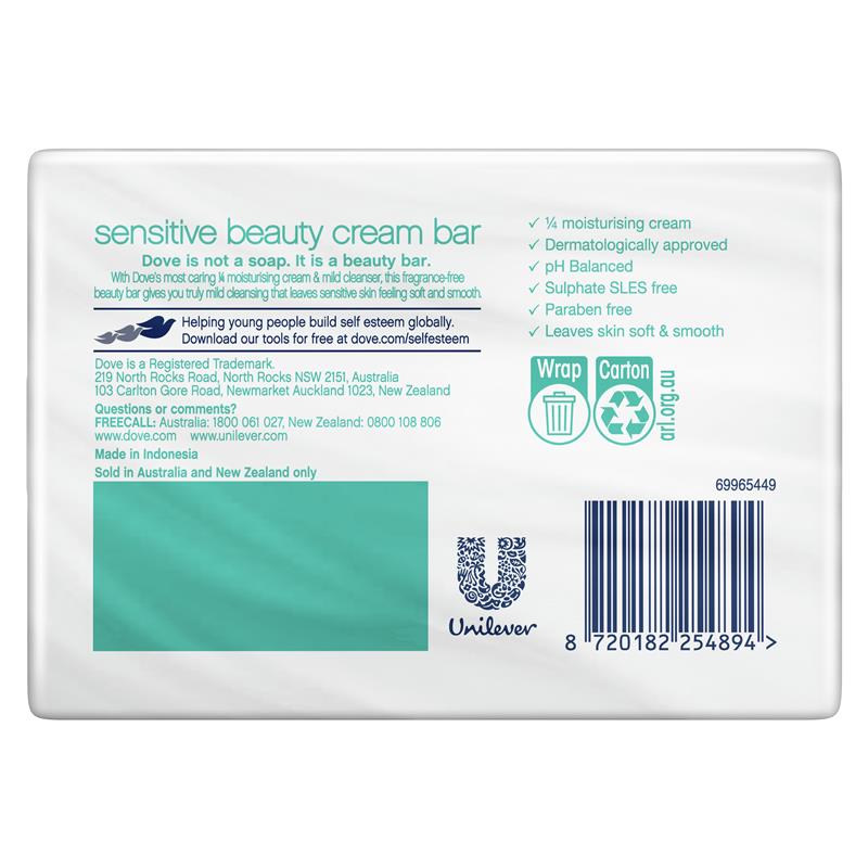 Dove Beauty Bar Sensitive Bar 4 x 90g