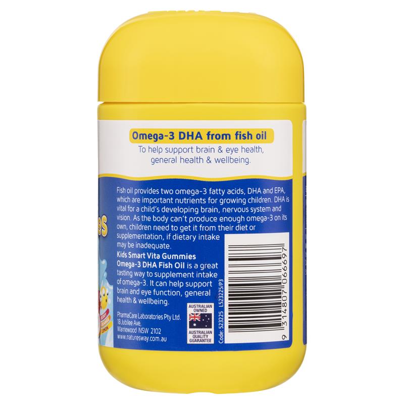 Nature's Way Kids Smart Vita Gummies Omega Fish Oil 60 Viên Công Thức Cải Tiến
