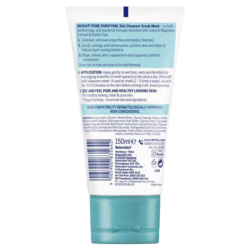 NIVEA Daily Essentials 3-in-1 Face Wash Cleanser 150ml