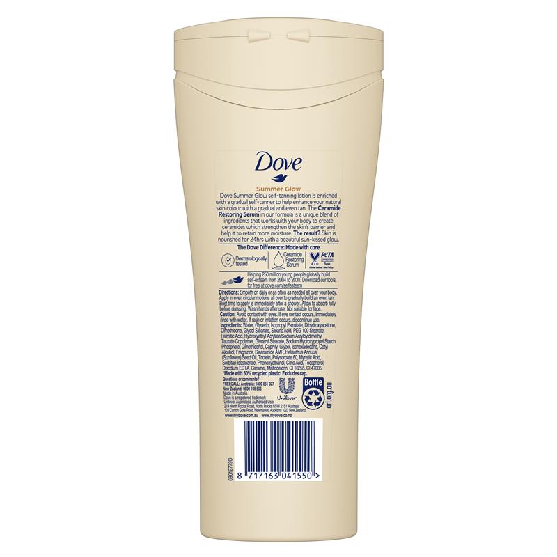 Sữa dưỡng thể Dove Summerglow cho da sáng đến trung bình 250ml