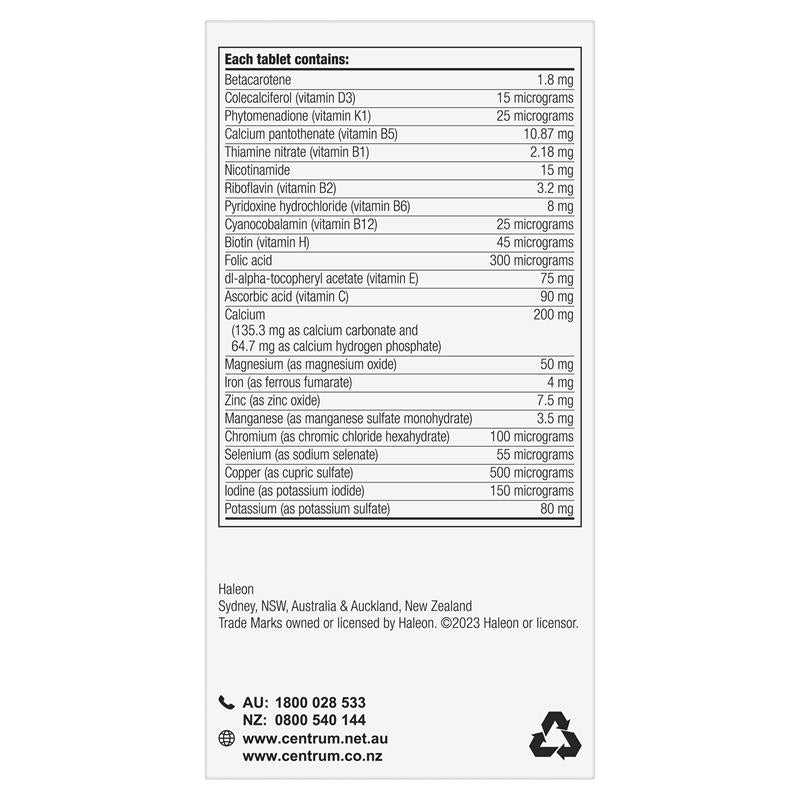 Centrum Advance 50+ 150 Tablets Exclusive Size