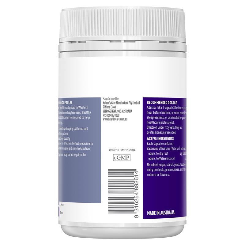 Healthy Care Super Sleep (Valerian 2000mg) 100 Viên Nang