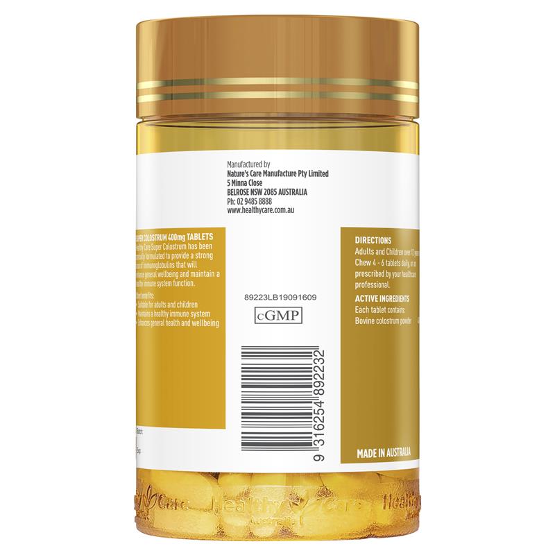 Healthy Care Super Colostrum 400mg 200 Viên Nhai