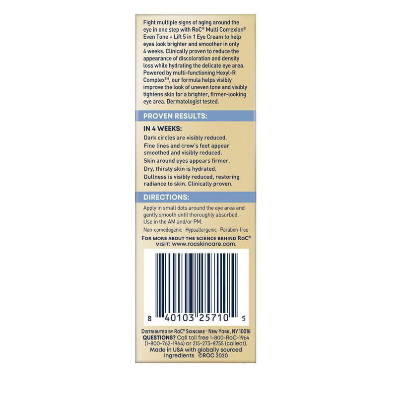 Kem dưỡng mắt RoC Multi Correxion Even Tone + Lift 5 trong 1 15ml