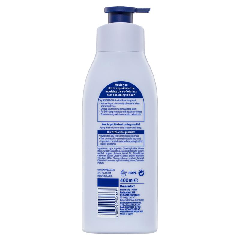 NIVEA Oil in Lotion Rose & Argan Oil Body Lotion 400ml