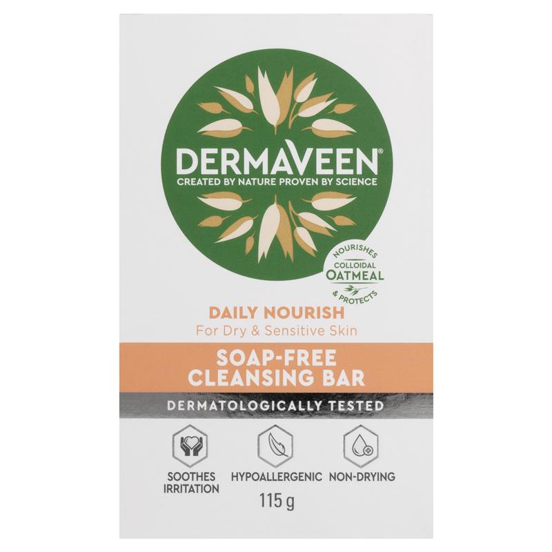 Thanh làm sạch không xà phòng DermaVeen Daily Nourish dành cho da khô và nhạy cảm 115g