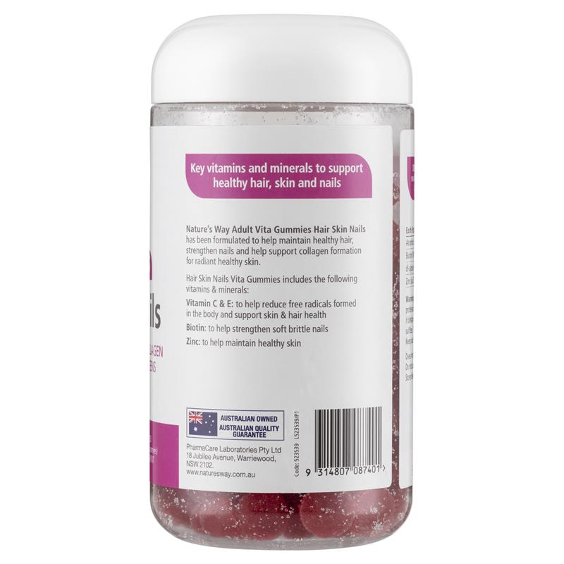 Kẹo dẻo Nature's Way Adult Vita Gummies Hair Skin Nails 180 viên Kích thước độc quyền