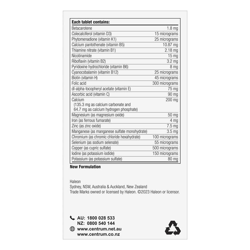 Centrum Advance 50+ 100 Tablets