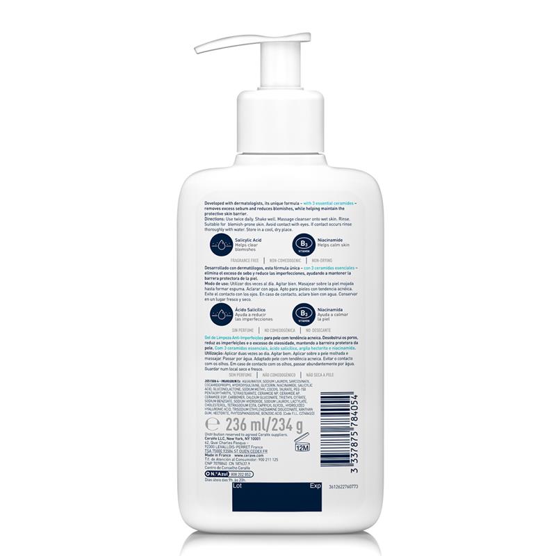 Sữa rửa mặt kiểm soát mụn CeraVe 236ml