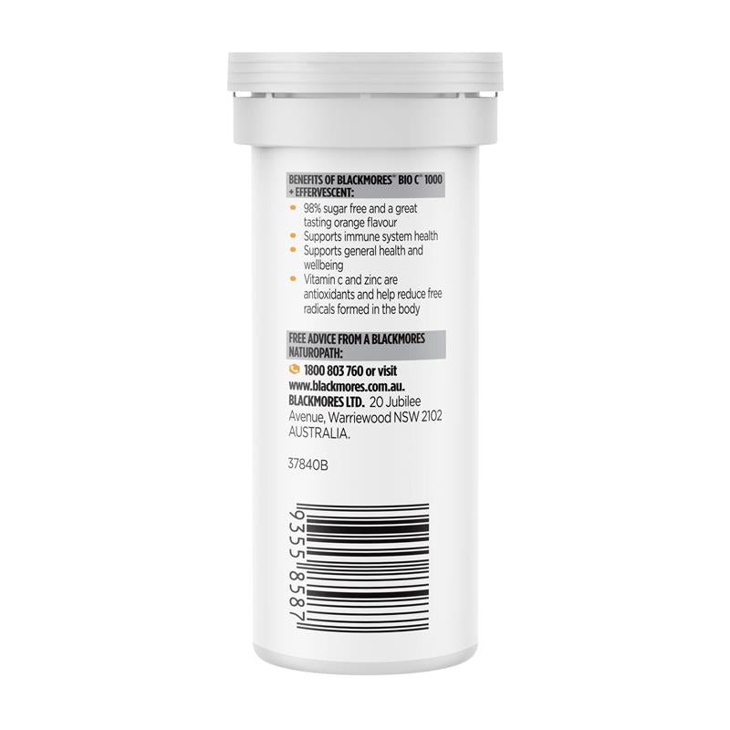Blackmores Bio C 1000mg Echinacea + Zinc Vitamin C Sủi Bọt 10 Viên