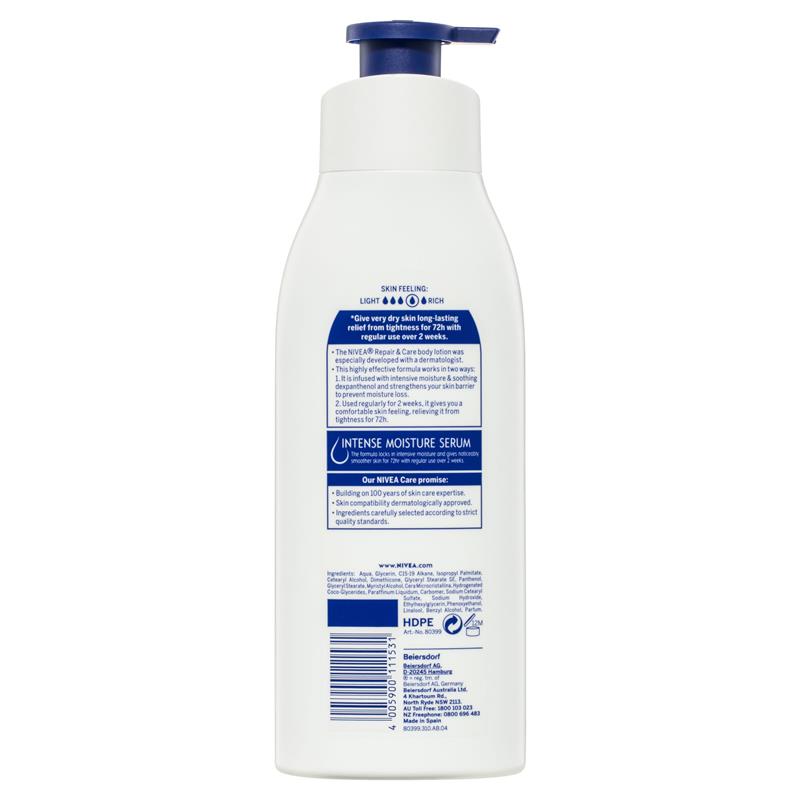 NIVEA Repair & Care Body Lotion Moisturiser 72H 400ml