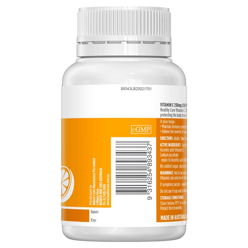 Healthy Care Vitamin C 250mg 150 Viên nhai