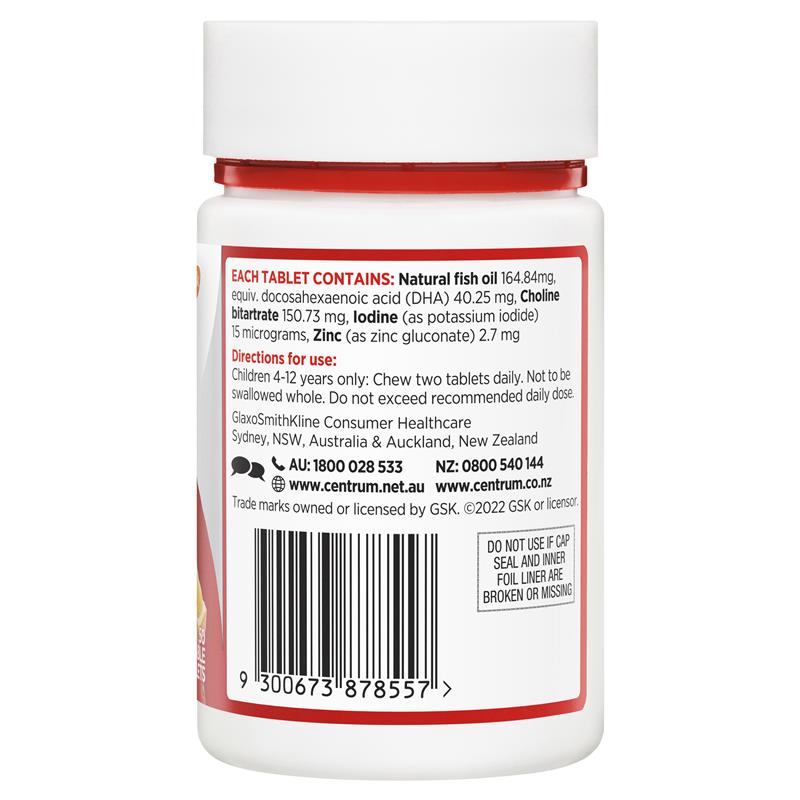 Centrum Kids Brain Fuel 50 Chewable Tablets