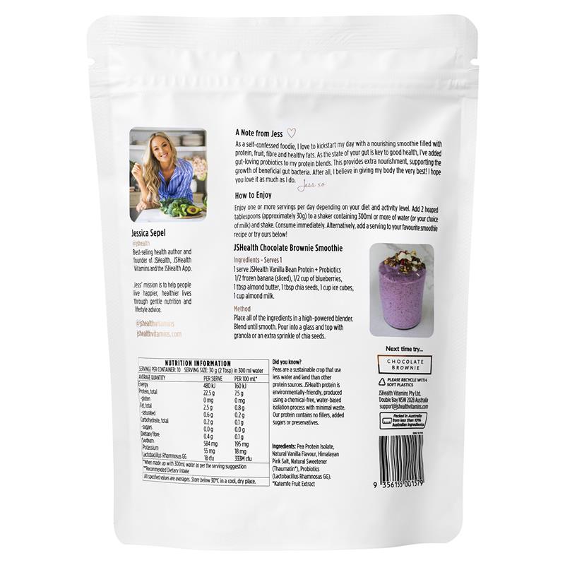 JSHEALTH 蛋白质+益生菌香草豆 300克