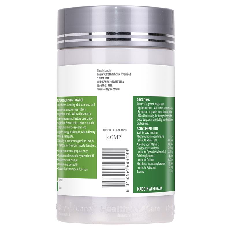 Bột bổ sung Magie Healthy Care Super Magnesium 200g