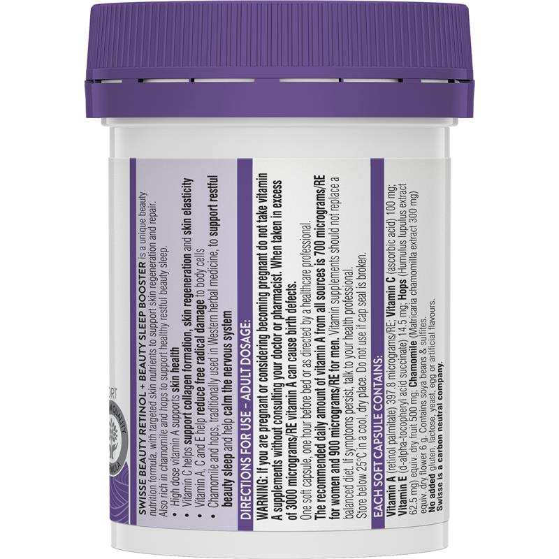Swisse Beauty Retinol + Beauty Booster 30 Capsules