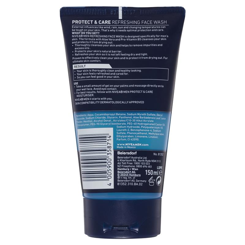 NIVEA for Men Protect & Care Face Wash Gel 150ml