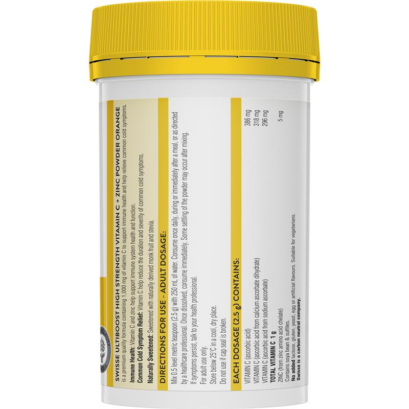 Swisse Vitamin C + Kẽm Bột Cam 150g