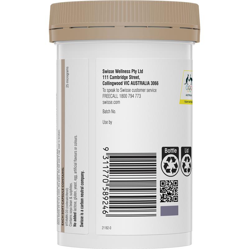 Swisse Vitamin D 250 Viên