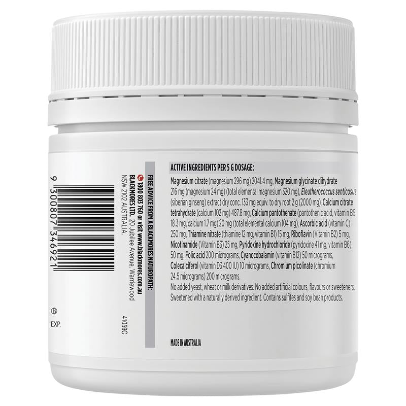 Bột Vitamin Blackmores Recovery Magnesium Muscle Health 200g