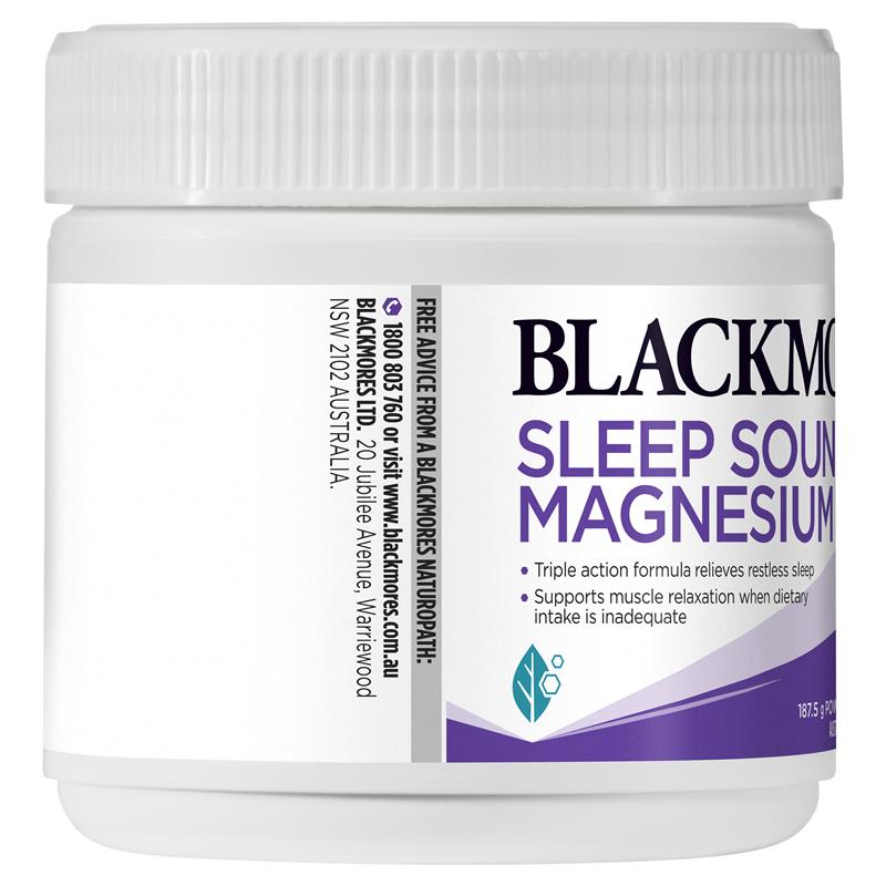 Bột hỗ trợ giấc ngủ Blackmores Sleep Sound Magnesium 187,5g