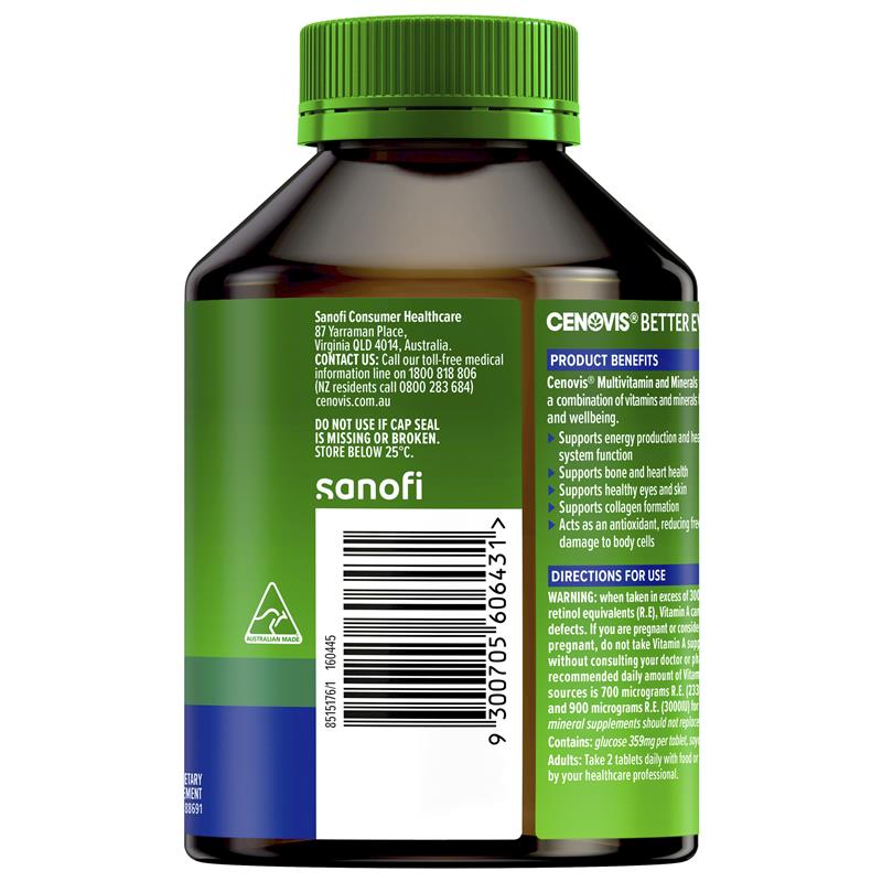 Cenovis 复合维生素和矿物质能量片 200 片
