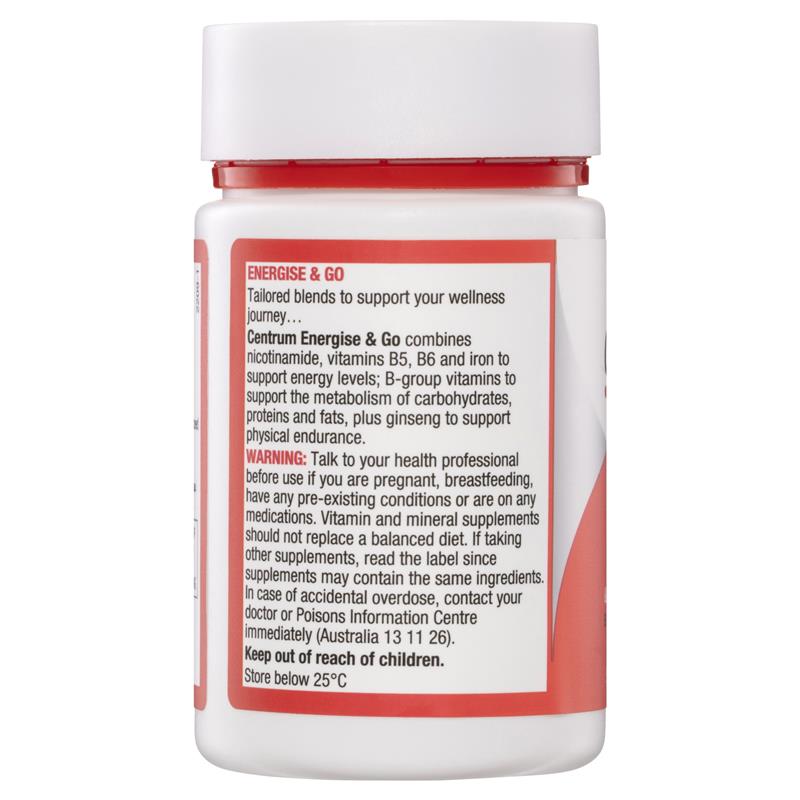 Centrum Energise & Go 50 Capsules