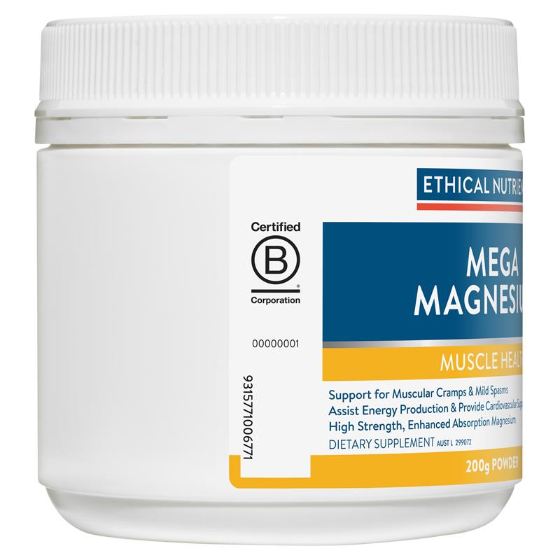 Ethical Nutrients Mega Magnesium 200g Bột Mâm xôi