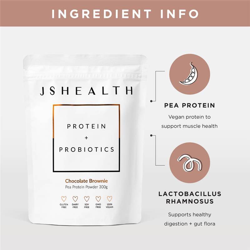 JSHEALTH 蛋白质+益生菌巧克力布朗尼 300克