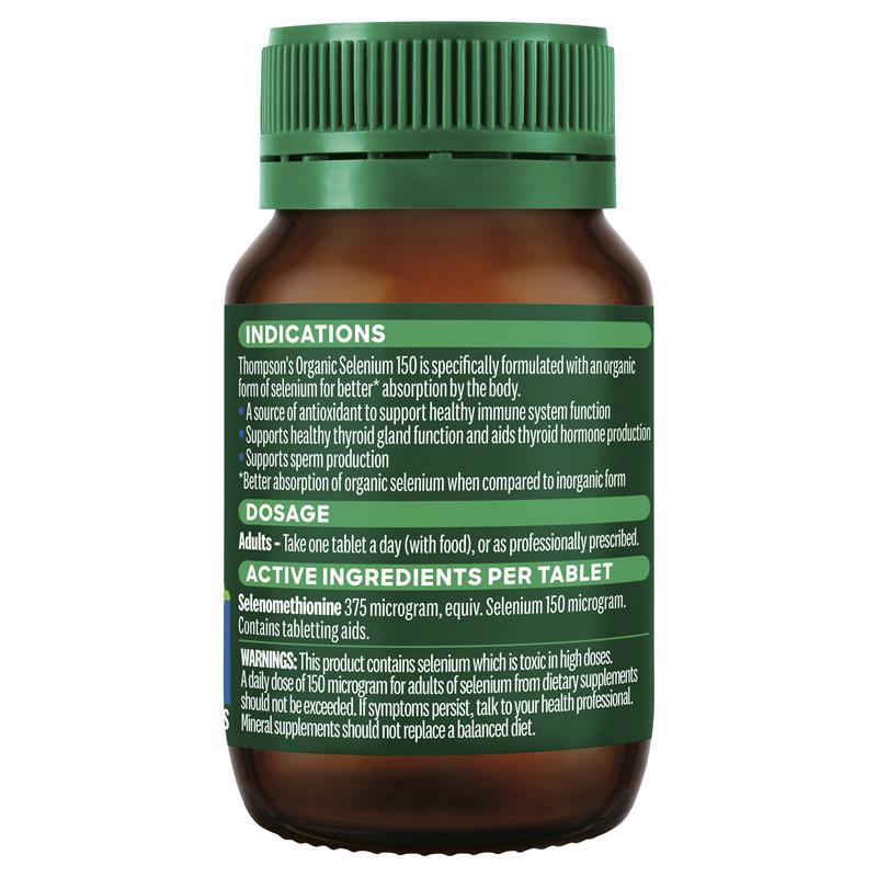 Thompsons Organic Selenium 150 60 Tablets