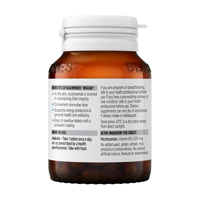 Viên uống bổ sung vitamin B3 Blackmores Insolar Skin Health 60 viên