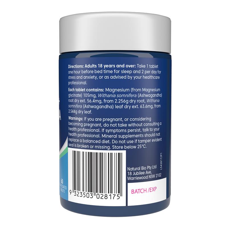 Bioglan 镁 + 南非醉茄 放松镇静助眠 60 片