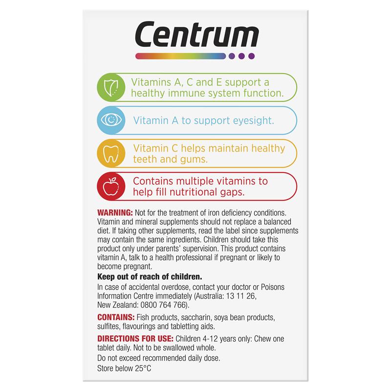 Centrum 儿童复合维生素 60 片草莓味