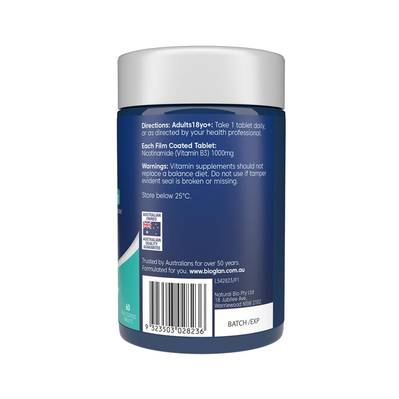 Bioglan Vitamin B3 hàm lượng cao 1000mg 60 viên