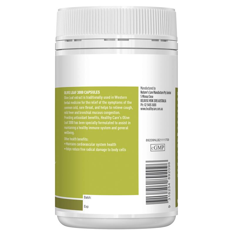 Healthy Care橄榄叶提取物3000毫克100粒胶囊