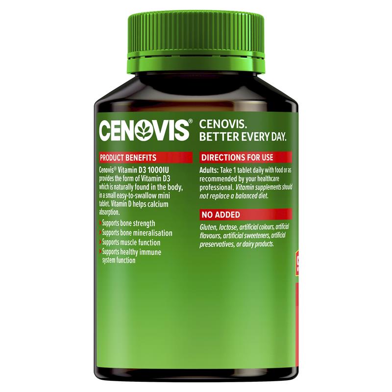 Cenovis Vitamin D 1000IU D3 cho sức khỏe xương 400 viên Kích thước độc quyền