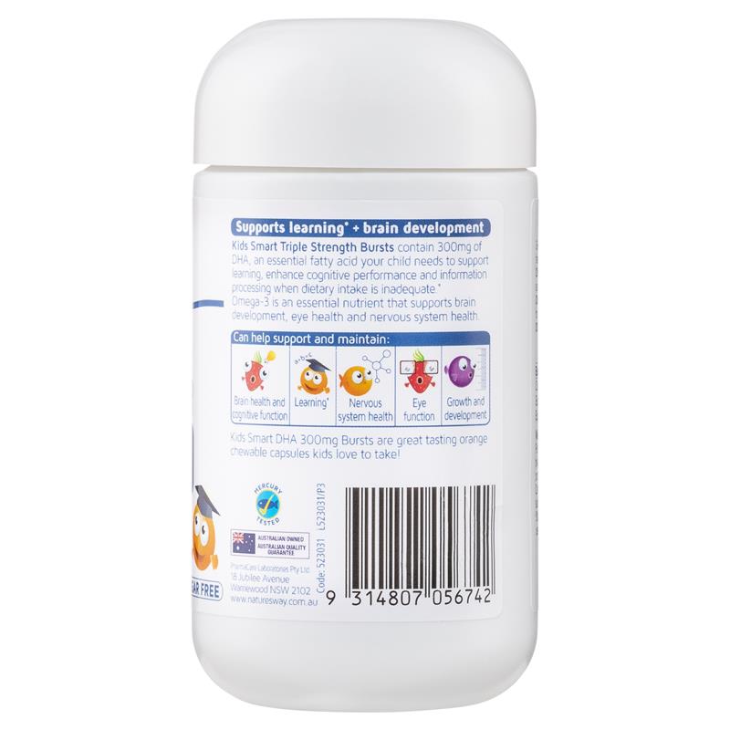 Nature's Way Kids Smart DHA 300mg Triple Strength 50 viên nang mềm