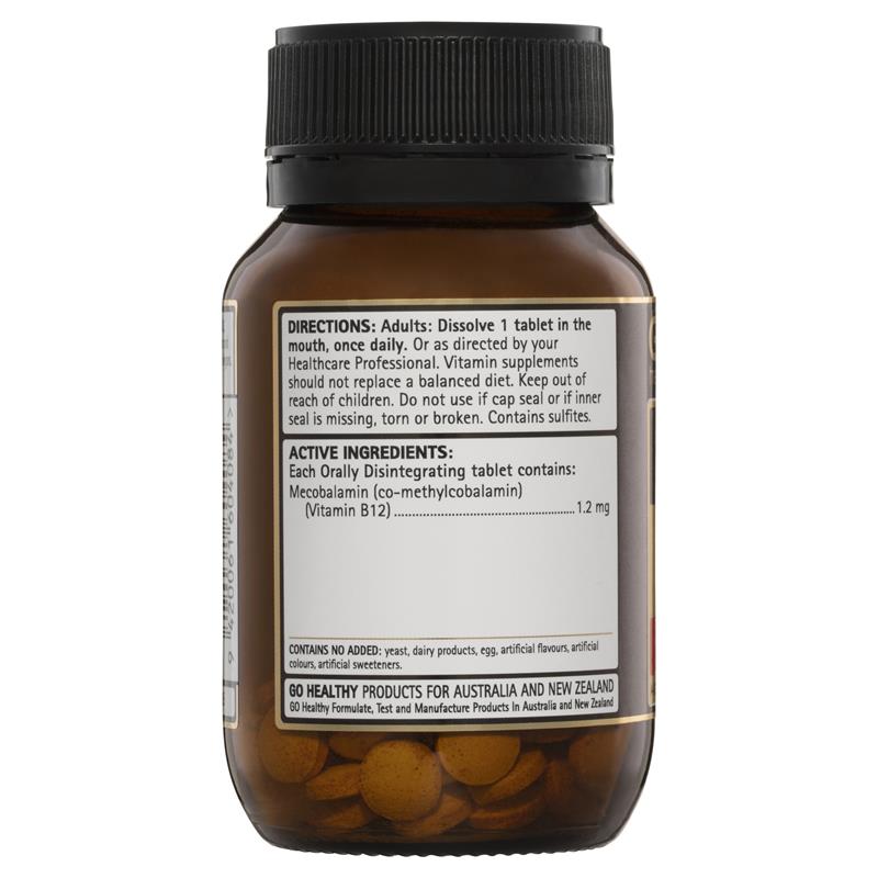 Go Healthy Activated B12 Sublingual 60 Vegan Tablets