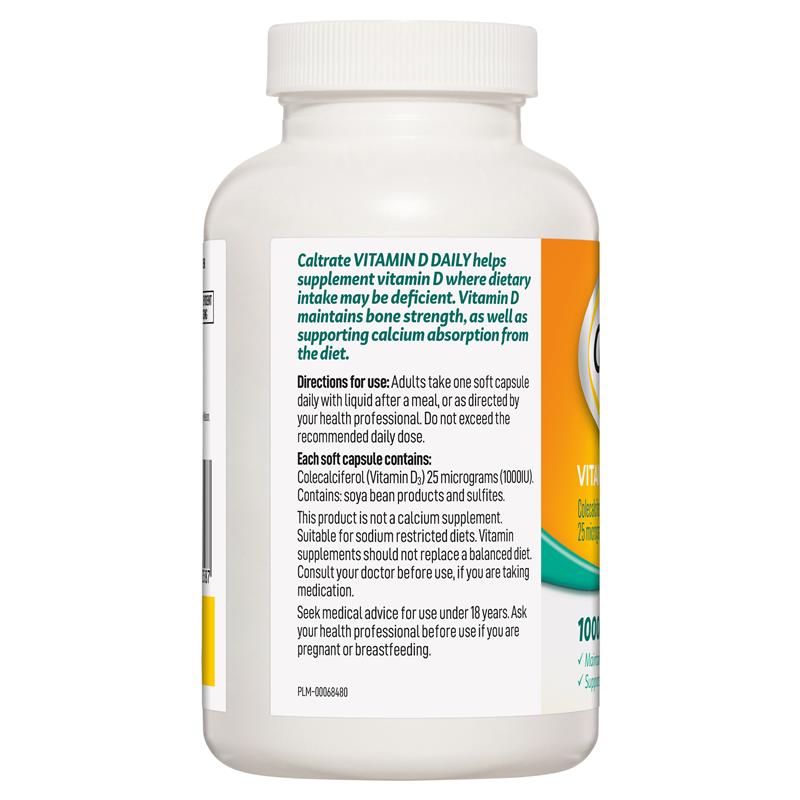 Caltrate Vitamin D 1000iu 300 Viên nang Kích thước độc quyền
