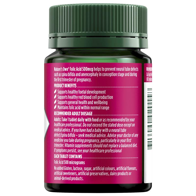 Nature's Own Folic Acid 500mcg 120 Viên