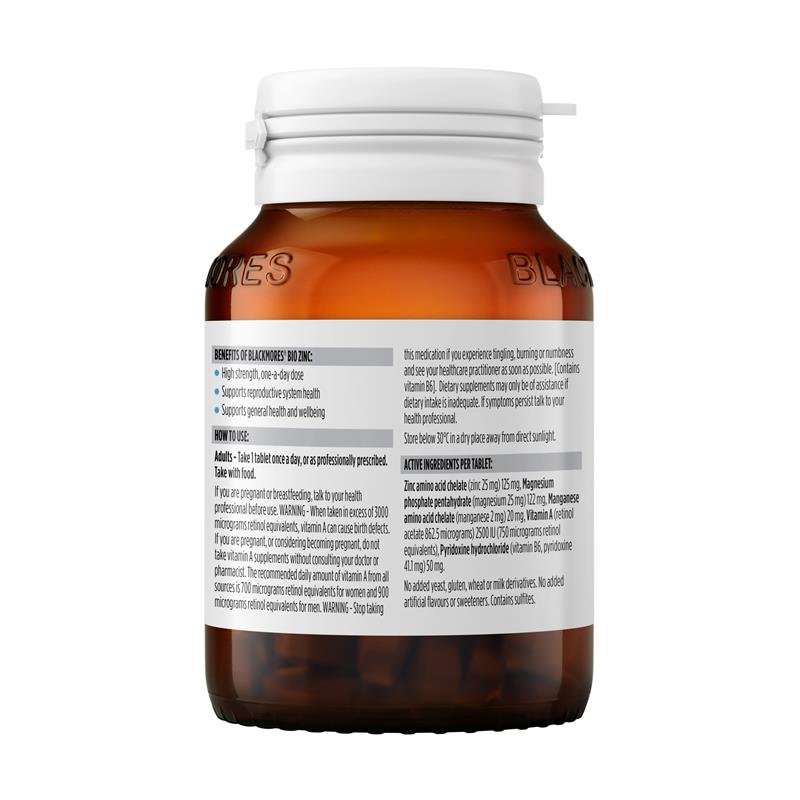 Blackmores Bio Zinc Skin Health Immune Support Vitamin 168 Viên