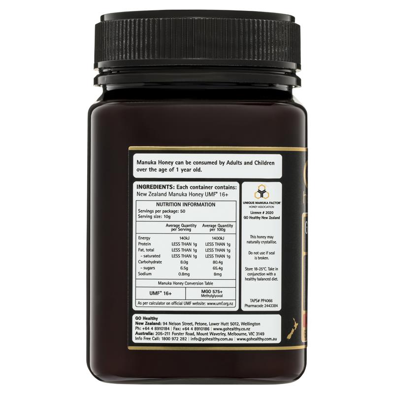GO Healthy Manuka Honey UMF 16+ (MGO 575+) 500gm