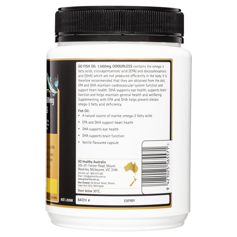 GO Healthy Fish Oil 1500mg Odourless 420 Capsules