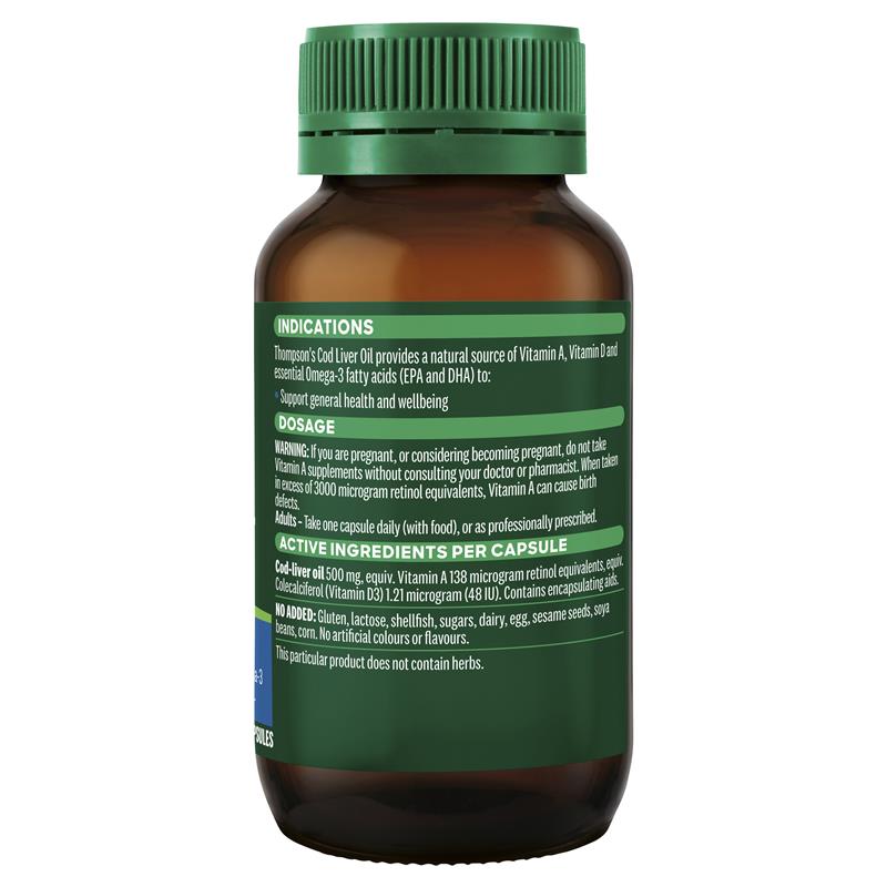 Thompson's Cod Liver Oil 100 Capsules