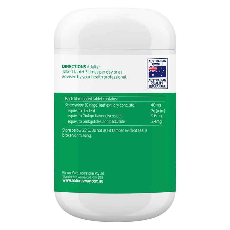 Nature's Way Ginkgo 2000 Brain & Memory 120 Tablets