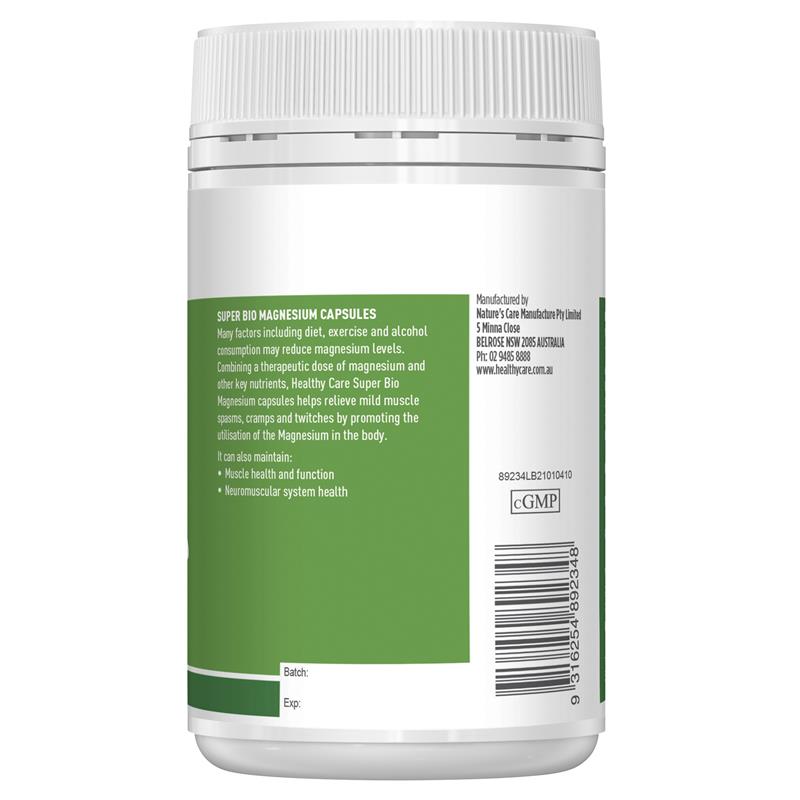 Viên nang Healthy Care Super Bio Magnesium 100 viên