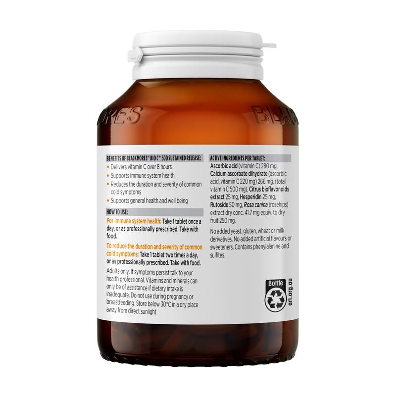 Blackmores Bio C 500mg Vitamin C giải phóng kéo dài hỗ trợ miễn dịch 200 viên